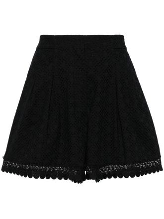 Shiatzy Chen Plenteous openwork shorts - Black