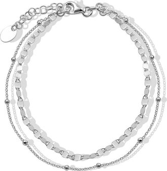Argento Vivo Sterling Silver Layered Anklet at Nordstrom