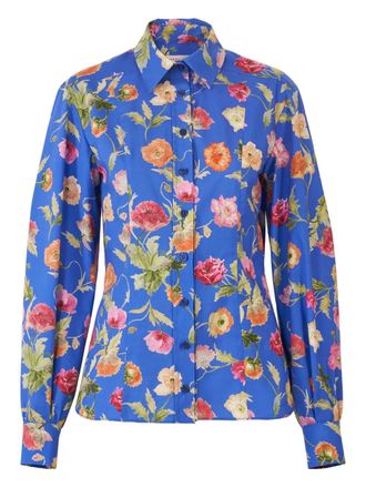 Carolina Herrera poppy print shirt - Blue