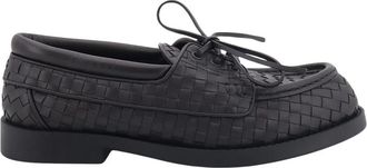 Bottega Veneta Pier Boat Shoe - Heren - Veterschoenen - Bruin - 43 EU - Leer - Schoenen