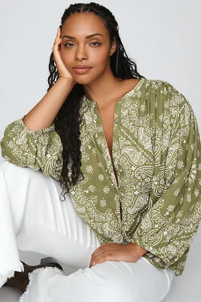 Pilcro Sidney 100% Cotton Batwing Blouse