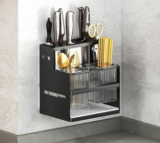 OEM Soporte Para Palillos, Soporte Para Palillos De Cocina, Soporte Para Cuchillos De Cocina, Almacenamiento De Cubiertos, Negro, Modelo Grande, 162022cm