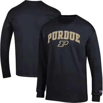 Champion Mens Champion Black Purdue Boilermakers Arch Over Logo Long Sleeve T-Shirt at Nordstrom, Size Xx-Large