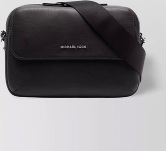 Michael Kors adjustable grained texture foldover external pocket bag