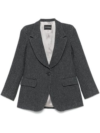 Emporio Armani single-breasted knitted blazer - Grey
