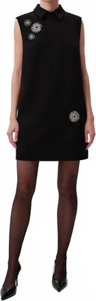 Exquise Embry Shirt Collar Mini Dress In Black