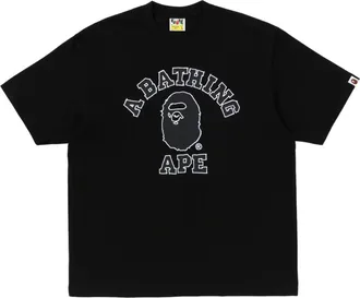 A Bathing Ape Hand Drawn Outline College Relaxed Fit T-Shirt Black 0ZXTEM320101RBKX