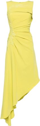 Saiid Kobeisy gathered crepe asymmetric dress - women - Polyester - 34 - Green