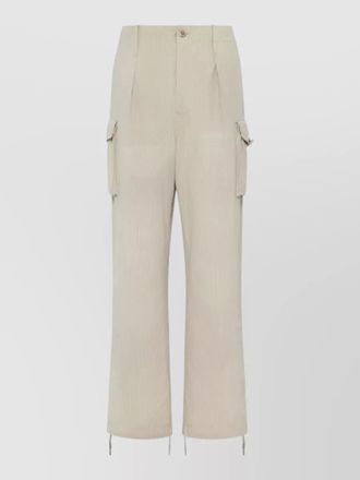 Maison Margiela pinstripe cargo trousers belt loops design