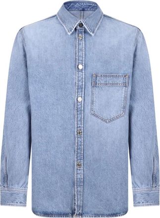 Givenchy Denim Shirts, male, Blue, Size: M Couture Seam Overshirt