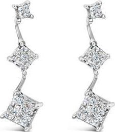House of Brilliance 14K White Gold 1 cttw Princess Cut Diamond Earrings at Nordstrom