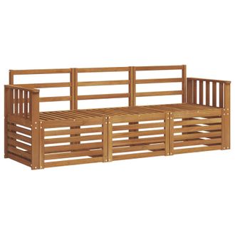 vidaXL Juegos De Sof&aacute;s 3 Pcs Natural Madera De Acacia S&oacute;lida Vidaxl
