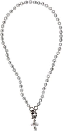 Vivienne Westwood Choker con finte perle - Argento