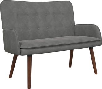 vidaXL Sof&aacute; De 2 Plazas Gris Oscuro 115 X 61 X 87 Cm Terciopelo Vidaxl