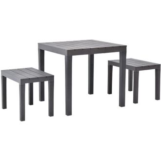 vidaXL Tavolo da Giardino con 2 Panche Marrone - Vidaxl