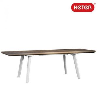 Keter Tavolo Esterno Rettangolare Estensibile Allungabile Resina Finto Legno Harmony