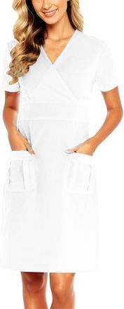 Generic Womens Healthcare Dress Dental Salon Surgical Scrubs Medical Clothing Isolation Gowns Nurse Uniform Doctor Apparel Hospital Suit for Women UK Summer V