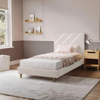 X Rocker Lily Single Bed Frame with App Controlled LED Lights in Ivory