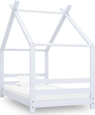 vidaXL Vidaxl - Estructura De Cama Infantil Madera Maciza Pino Blanco 80x160 Cm