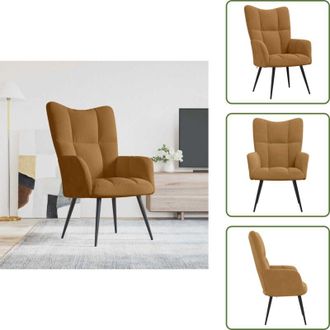 vidaXL The Living Store Poltrona Relax Marrone in Velluto - Seduta in velluto