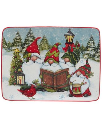 Certified International Christmas Gnomes Large Rectangular Platter