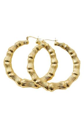 The M Jewelers NY The Bamboo Hoop Earrings in Gold at Nordstrom