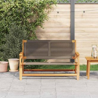 Berkfield Home Modern Garden Bench Grey 76x122x73 cm Solid Wood Acacia in Brown | Size: 76 x 122 x 73 cm