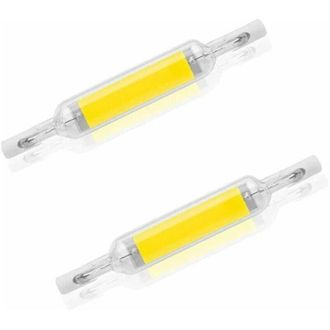 OEM Paquete De 2 Bombillas Led Regulables R7s De 10 W Y 78 Mm, Luz Blanca Fr&iacute;a (6000-6500 K), Reemplazo Para Tubos Fluorescentes Hal&oacute;genos J78 De 100 W - 