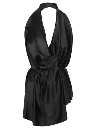 Wardrobe.NYC Satin Halter Blouse