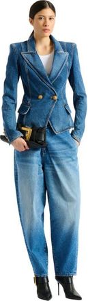 Balmain Denim 2-button jacket in Blue at Nordstrom, Size 42