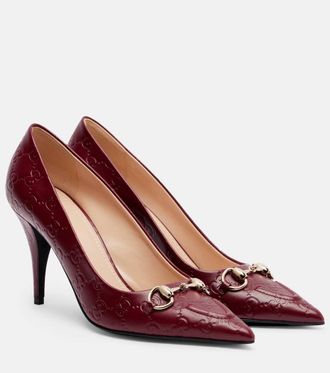 Gucci Erin GG Horsebit 85 leather pumps