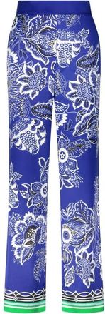 Herzen'sangelegenheit Broeken, Dames, Blauw, M, Zijden Wijde Pijp Broek