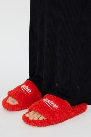 Balenciaga Slides With Logo, Womens, Red