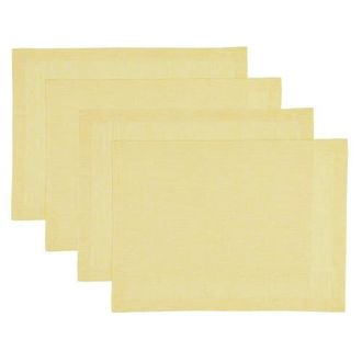 Solino Home Linen Placemats - Athena, 14 x 19 in Chambray Yellow at Nordstrom, Size Medium