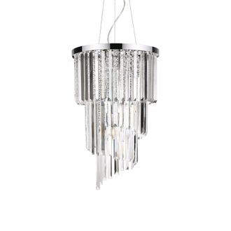 Netlighting Carlton 8 Light Ceiling Pendant Chrome E14 in Grey