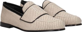 Max Mara Womens Beige Fabric Slip-On Loafers