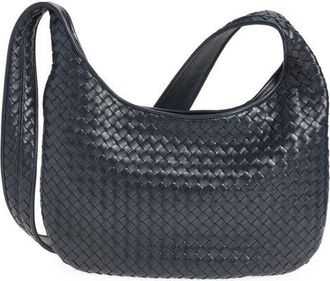 Bottega Veneta Veneto Intrecciato Leather Crossbody Bag in Midnight/silver at Nordstrom