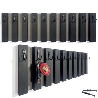 OEM Perchero De Madera Lamele De 60 Cm, Negro