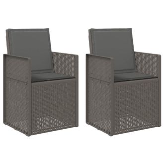 vidaXL Sillas De Comedor De Jard&iacute;n 2 Pcs Gris Claro Y Antracita Pp Vidaxl