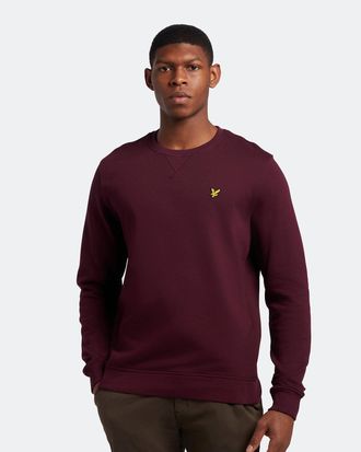 Lyle & Scott Mens Crew Neck Sweatshirt in Burgundy material_cotton - Size X-Large