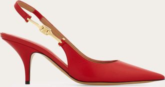 Ferragamo Donna Slingback con fibbia F Rosso Taglia 35.5