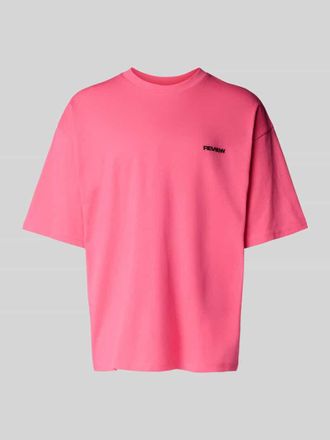 Review Oversized T-Shirt mit Label-Print in Pink, Gr&ouml;&szlig;e XS