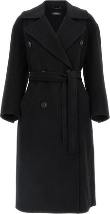Max Mara Dalila Lange Jas - Dames - Jas met riem - Zwart - L - Jassen