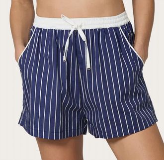 Lusana Donovan Short In Indigo Stripe