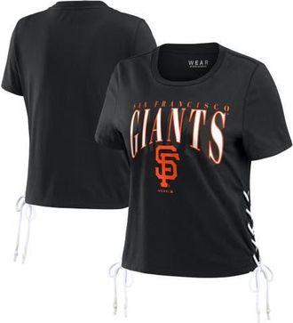 WEAR by Erin Andrews Womens WEAR by Erin Andrews Black San Francisco Giants Side Lace-Up Cropped T-Shirt at Nordstrom, Size X-Small
