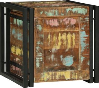 vidaXL Storage Box Brown and black 40 x 40 x 40 cm Solid Acacia wood Vidaxl