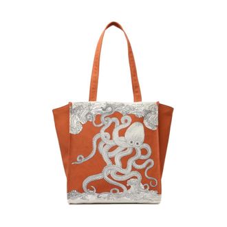 Inou&iuml; Editions Tassen, Dames, Oranje, ONE Size, Katoen, Totebag Poseidon