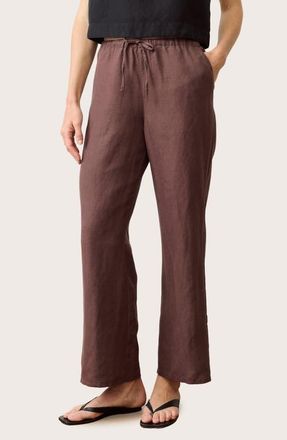 Marine Layer Linen Drawstring Pants in Chocolate at Nordstrom, Size X-Small