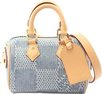 Louis Vuitton 2021s Speedy 18 Bandoulière handbag - men - Denim/Leather - One Size - Blue