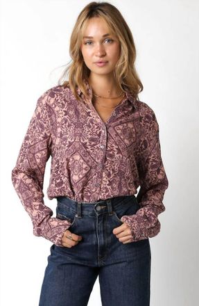 Olivaceous Lucille Top In Purple/ Cream